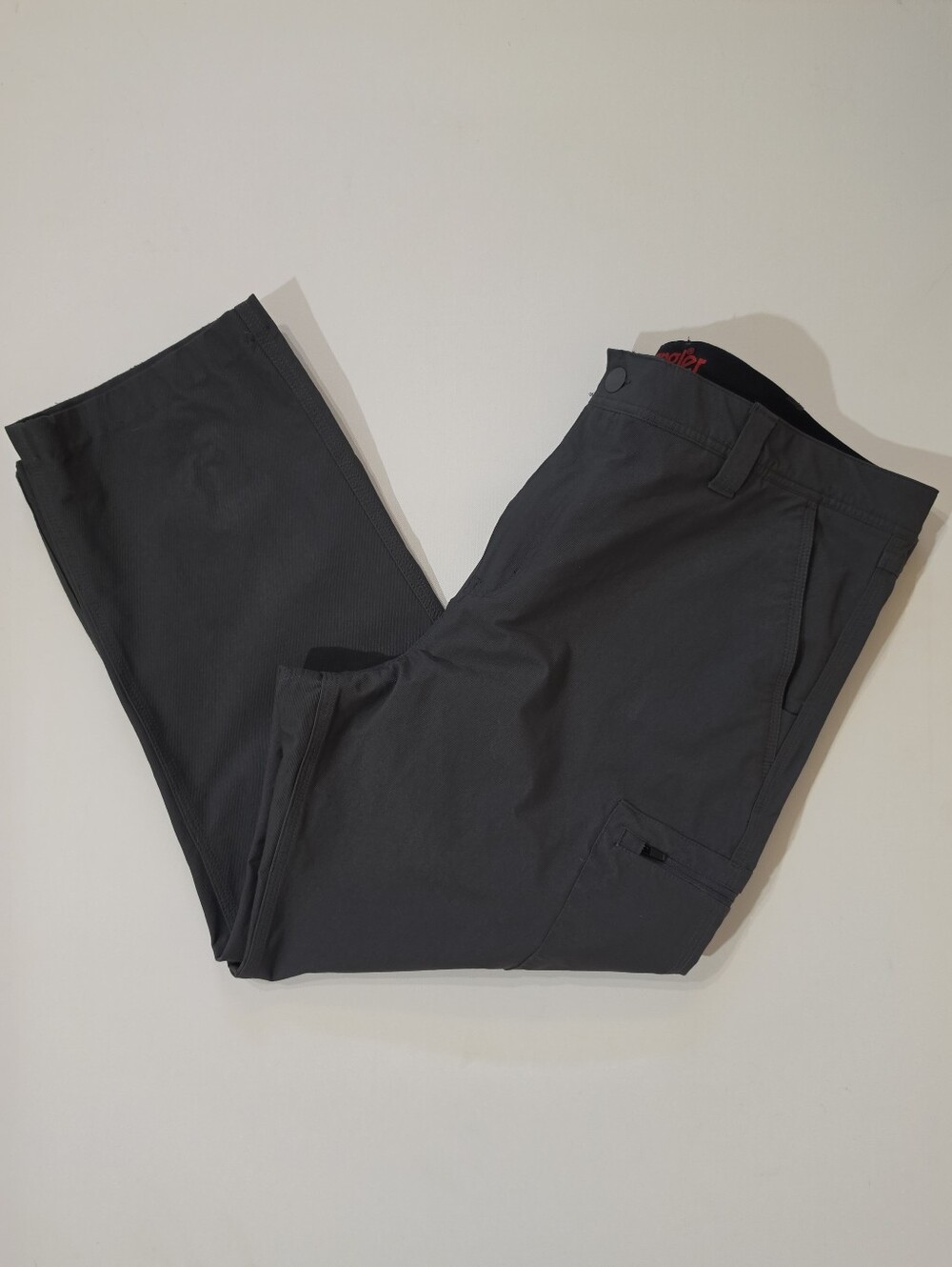 Wrangler Tech Performance Pants Mens‎ 40x30 Regular Fit Grey Cargo Zip Pocket